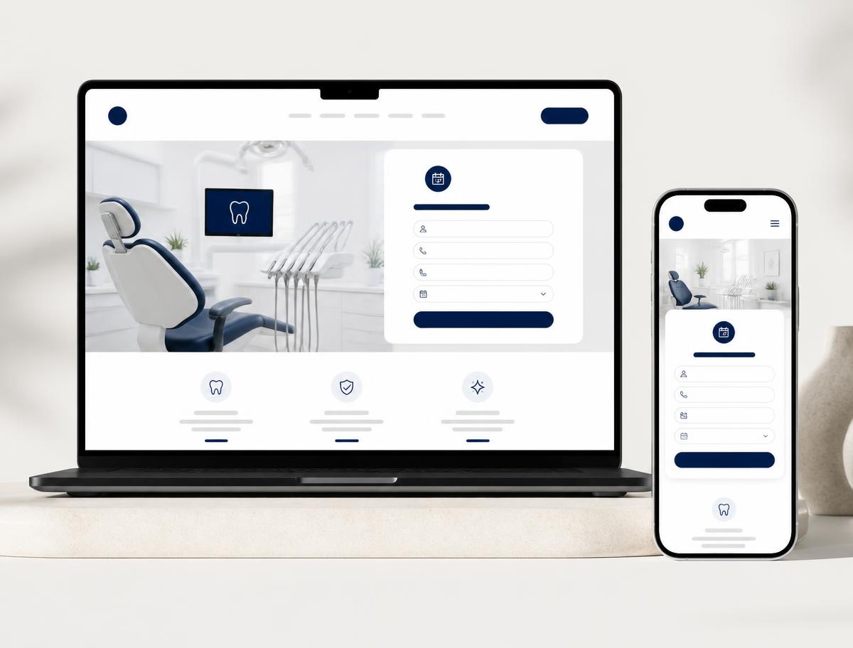 Clinica Dental Vera website design preview on laptop and phone